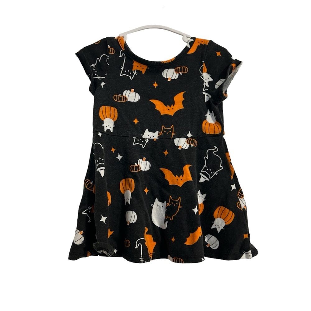 Cat & Jack 12 Months Black Dress Cats Bats Graphic Dress